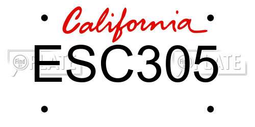 ESC305 California License Plate