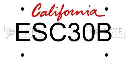 ESC30B California License Plate