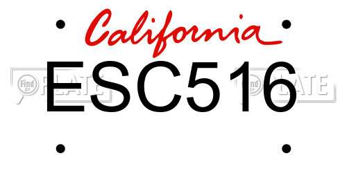 ESC516 California License Plate