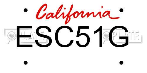 ESC51G California License Plate