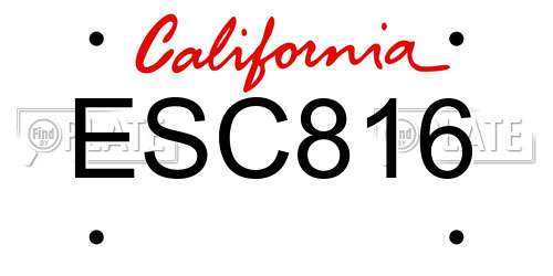ESC816 California License Plate
