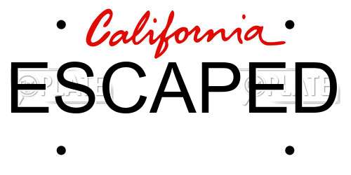 ESCAPED California License Plate