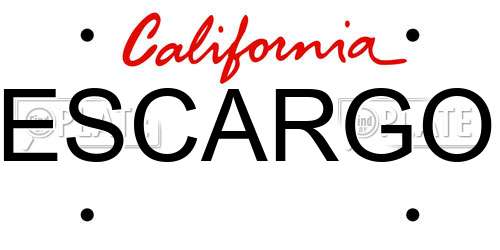ESCARGO California License Plate