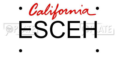 ESCEH California License Plate