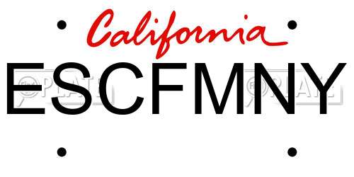 ESCFMNY California License Plate