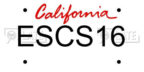 ESCS16 California License Plate