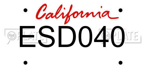ESD040 California License Plate