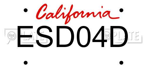 ESD04D California License Plate