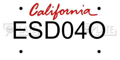 ESD04O California License Plate