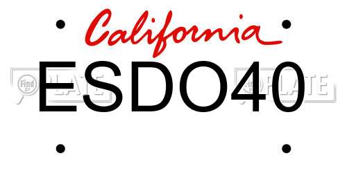 ESDO40 California License Plate