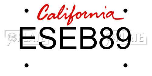 ESEB89 California License Plate