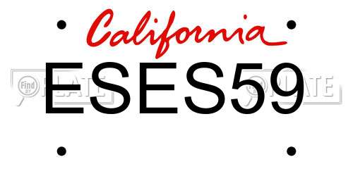 ESES59 California License Plate