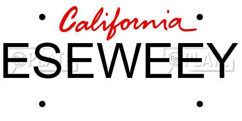 ESEWEEY California License Plate