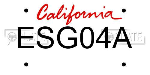 ESG04A California License Plate