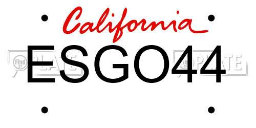 ESGO44 California License Plate