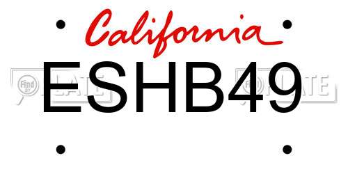 ESHB49 California License Plate