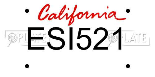 ESI521 California License Plate
