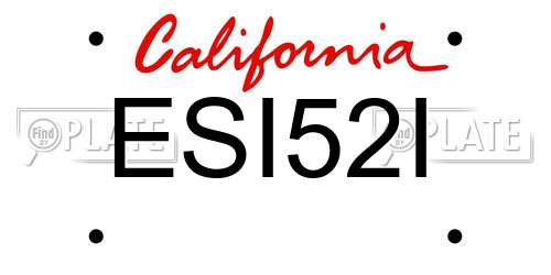ESI52I California License Plate
