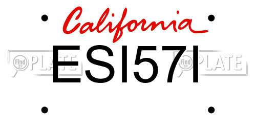 ESI57I California License Plate