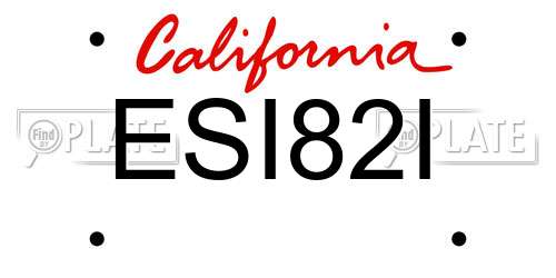 ESI82I California License Plate