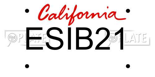 ESIB21 California License Plate