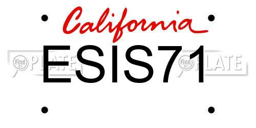 ESIS71 California License Plate