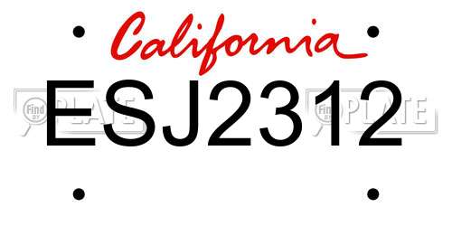 ESJ2312 California License Plate