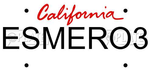 ESMERO3 California License Plate