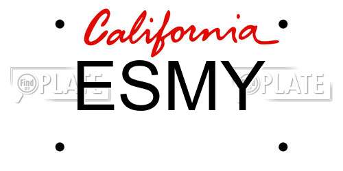 ESMY California License Plate