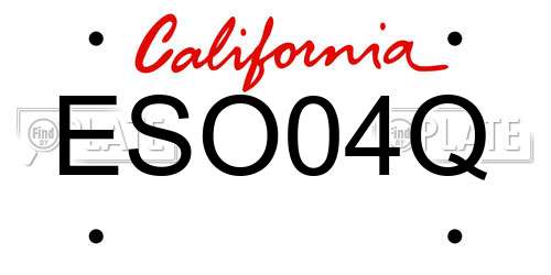 ESO04Q California License Plate