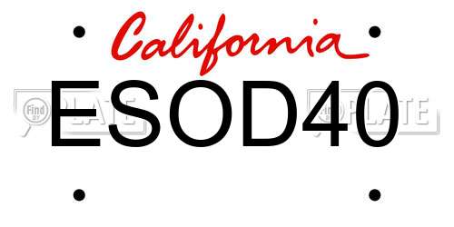ESOD40 California License Plate
