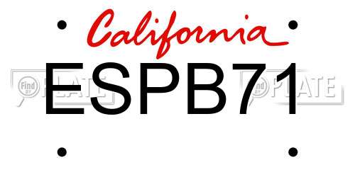 ESPB71 California License Plate