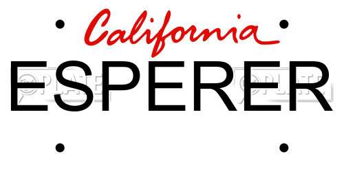 ESPERER California License Plate