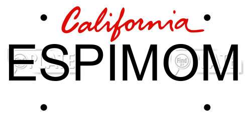 ESPIMOM California License Plate