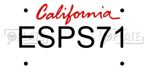 ESPS71 California License Plate