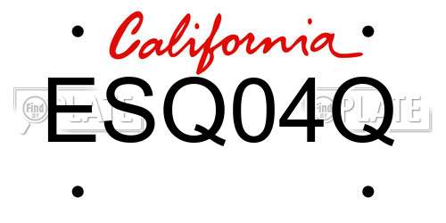 ESQ04Q California License Plate