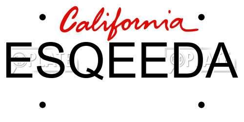 ESQEEDA California License Plate