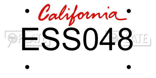 ESS048 California License Plate