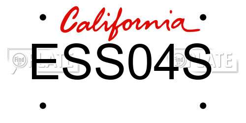 ESS04S California License Plate