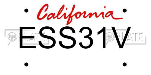 ESS31V California License Plate