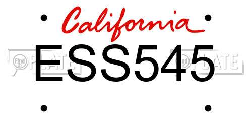 ESS545 California License Plate