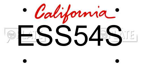ESS54S California License Plate