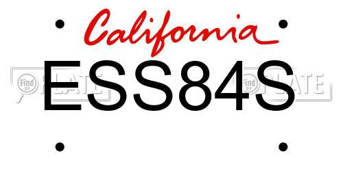 ESS84S California License Plate