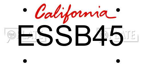 ESSB45 California License Plate