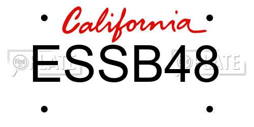 ESSB48 California License Plate