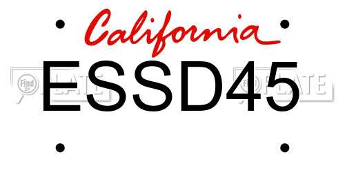 ESSD45 California License Plate