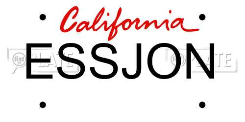 ESSJON California License Plate