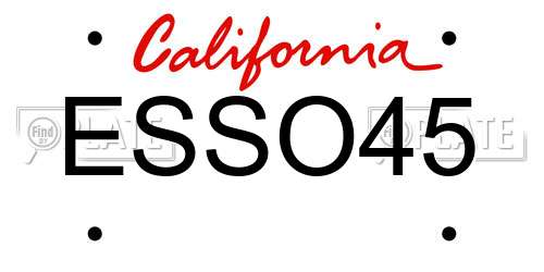 ESSO45 California License Plate