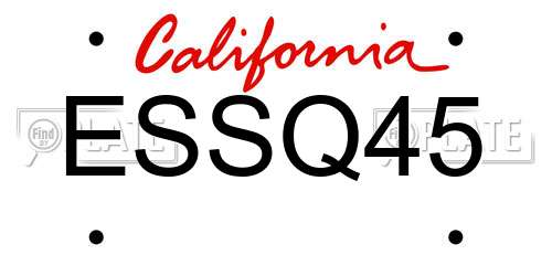 ESSQ45 California License Plate