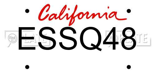 ESSQ48 California License Plate
